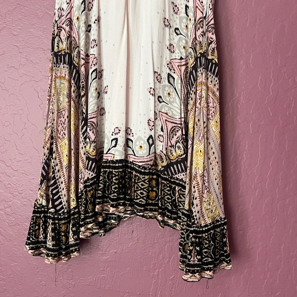 Free People Barely Pink Black and Gold Fabric dress. Size Small - Picture 3 of 5